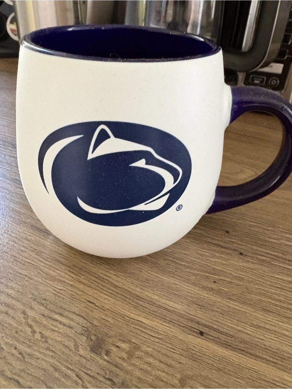 Penn State White and Navy Ceramic Coffee Mug - Team Logo